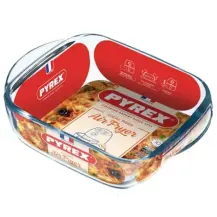 Teglia Quadra 20x17 cm in Vetro Borosilicato per Friggitrice ad Aria P