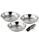 Set 3 Padelle Inox Facile 20/24/28 cm con Manico Removibile Barazzoni