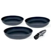 Set 3 Padelle Keramos Facile 20/24/28 cm con Manico Barazzoni