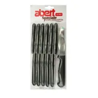 Confezione 12 Coltelli per Pizza Acciaio Inox Manico Nero Abert