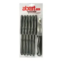 Confezione 12 Coltelli per Pizza Acciaio Inox Manico Nero Abert