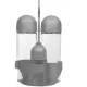 Menage Oliera Jolly 4 Pezzi Olio Aceto Sale Pepe Colore Grigio Abert