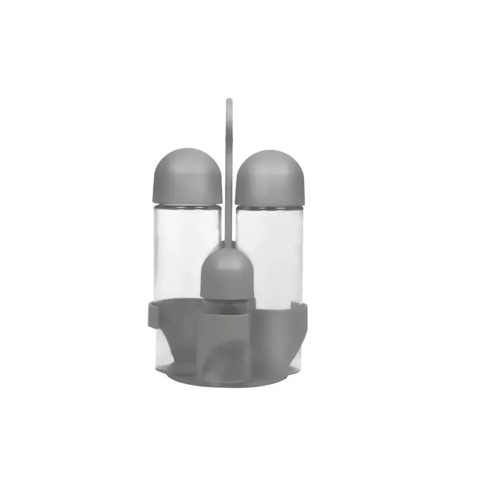 Menage Oliera Jolly 4 Pezzi Olio Aceto Sale Pepe Colore Grigio Abert