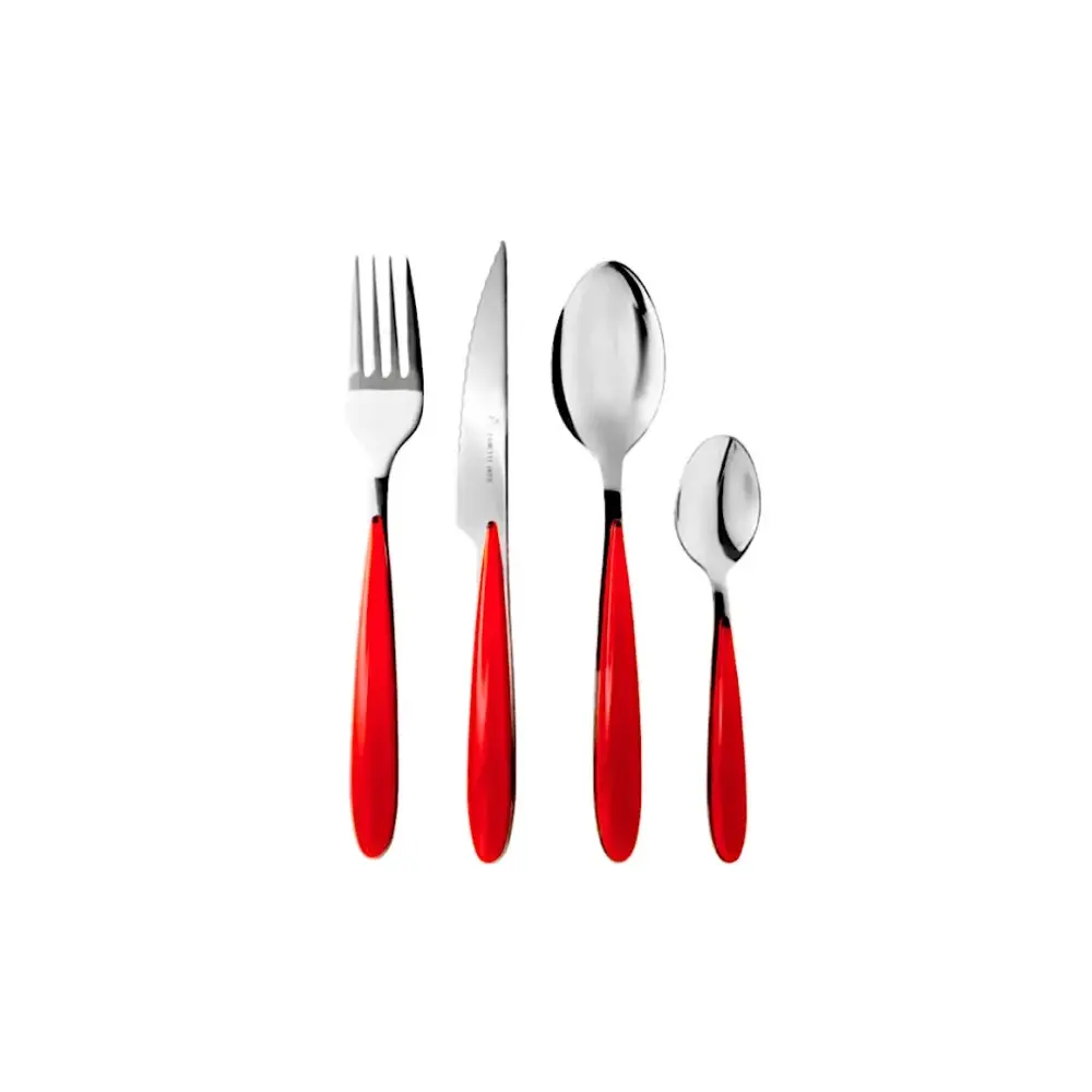 Servizio Posate Elegance 24 Pezzi Acciaio Inox Rosso Zanetti