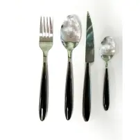 Servizio Posate Elegance 24 Pezzi Acciaio Inox Nero Zanetti