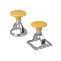 Set 2 Stampi Chiudi Ravioli Tondo e Quadrato in Alluminio Metaltex