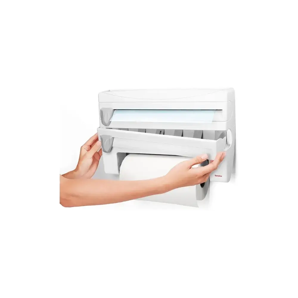 Portarotoli 4 in 1 Roll-n-Roll Carta Pellicola Alluminio Metaltex
