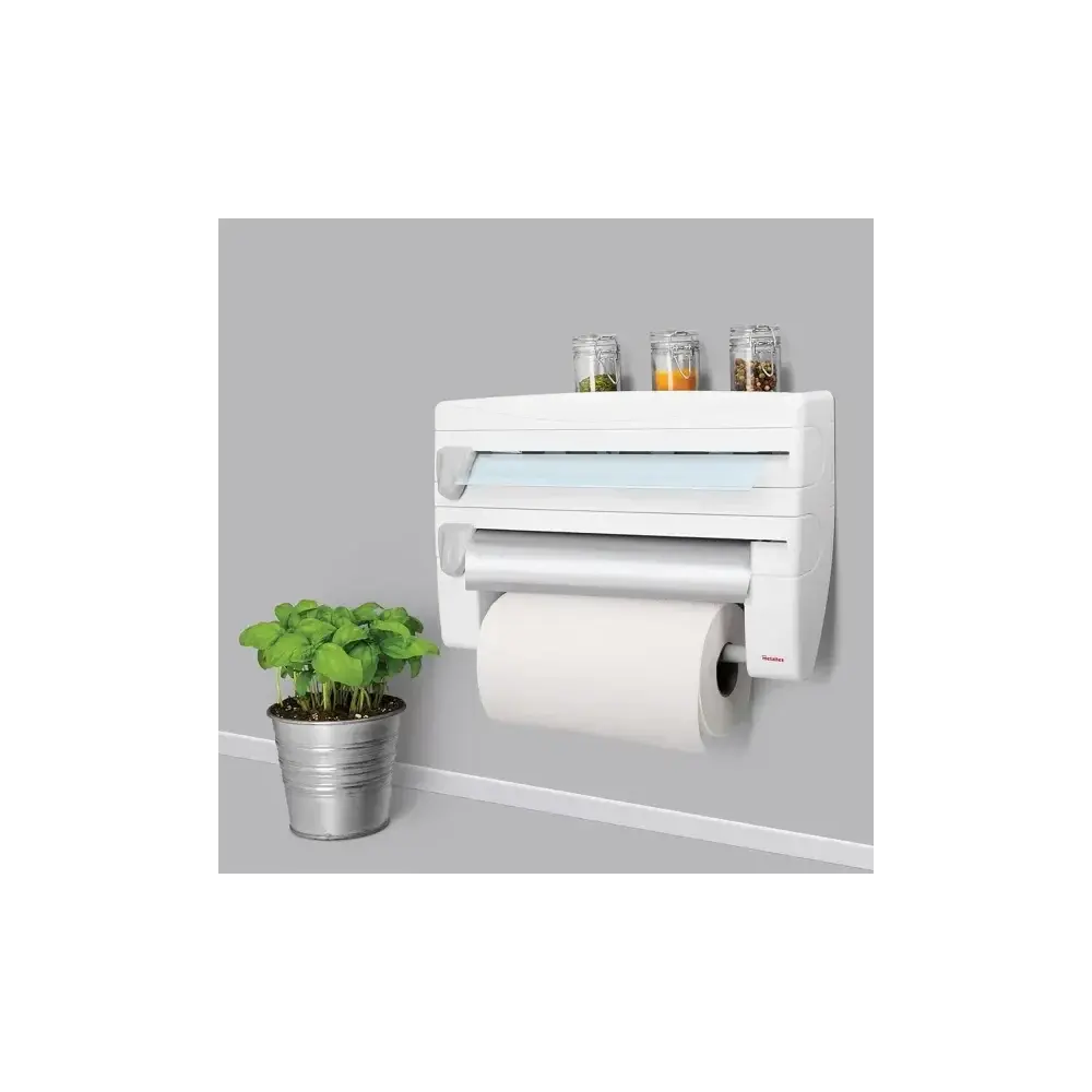 Portarotoli 4 in 1 Roll-n-Roll Carta Pellicola Alluminio Metaltex