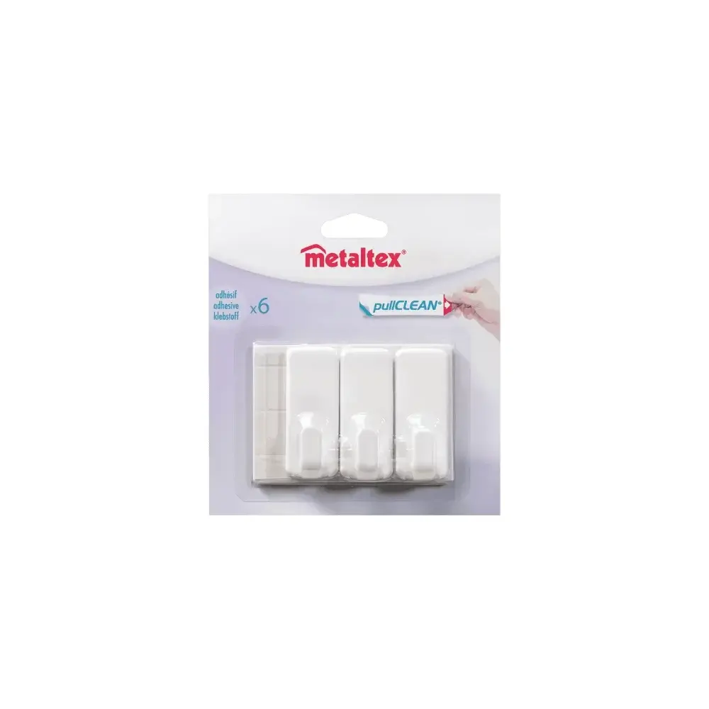 Set 3 Ganci Adesivi Rimovibili pullCLEAN Plastica Metaltex