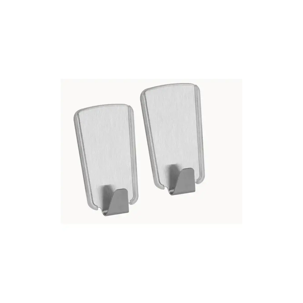 Set 2 Ganci Adesivi Rimovibili pullCLEAN Acciaio Inox Metaltex