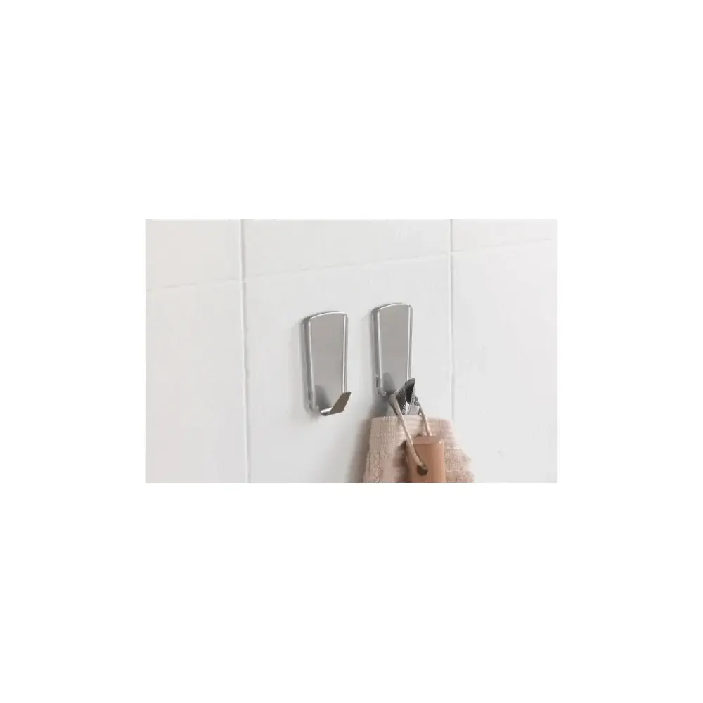 Set 2 Ganci Adesivi Rimovibili pullCLEAN Acciaio Inox Metaltex
