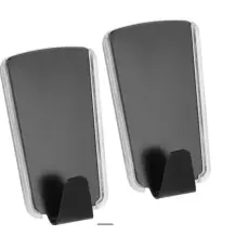 Set 2 Ganci Adesivi Acciaio Inox Neri Metaltex
