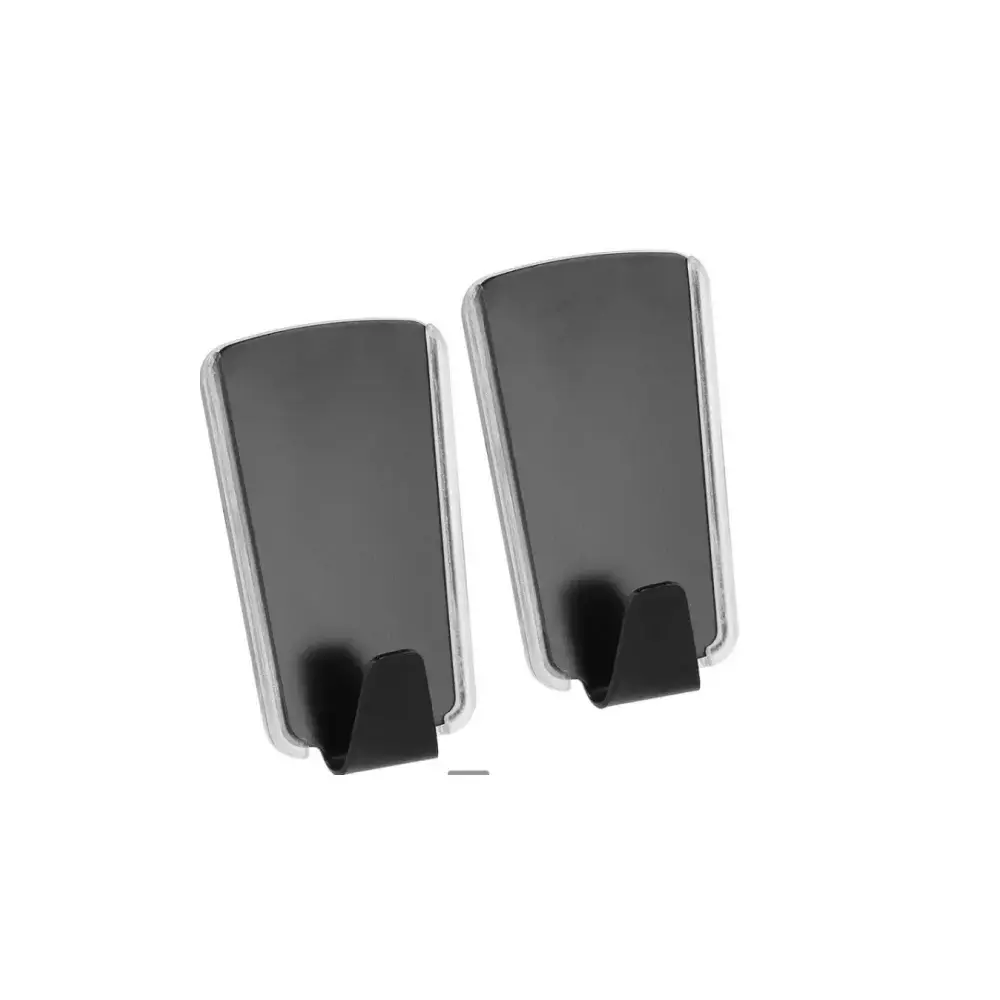 Set 2 Ganci Adesivi Acciaio Inox Neri Metaltex