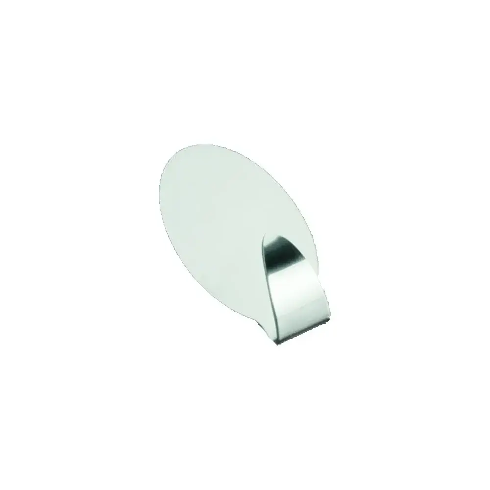 Set 2 Ganci Adesivi Ovali Jumbo Acciaio Inox Metaltex