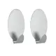 Set 2 Ganci Adesivi Ovali Jumbo Acciaio Inox Metaltex