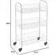 Scaffaletto Carrello 3 Piani con Ruote Siena Metaltex