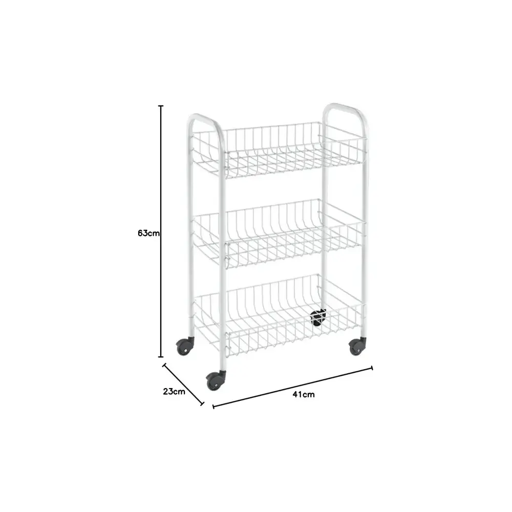 Scaffaletto Carrello 3 Piani con Ruote Siena Metaltex