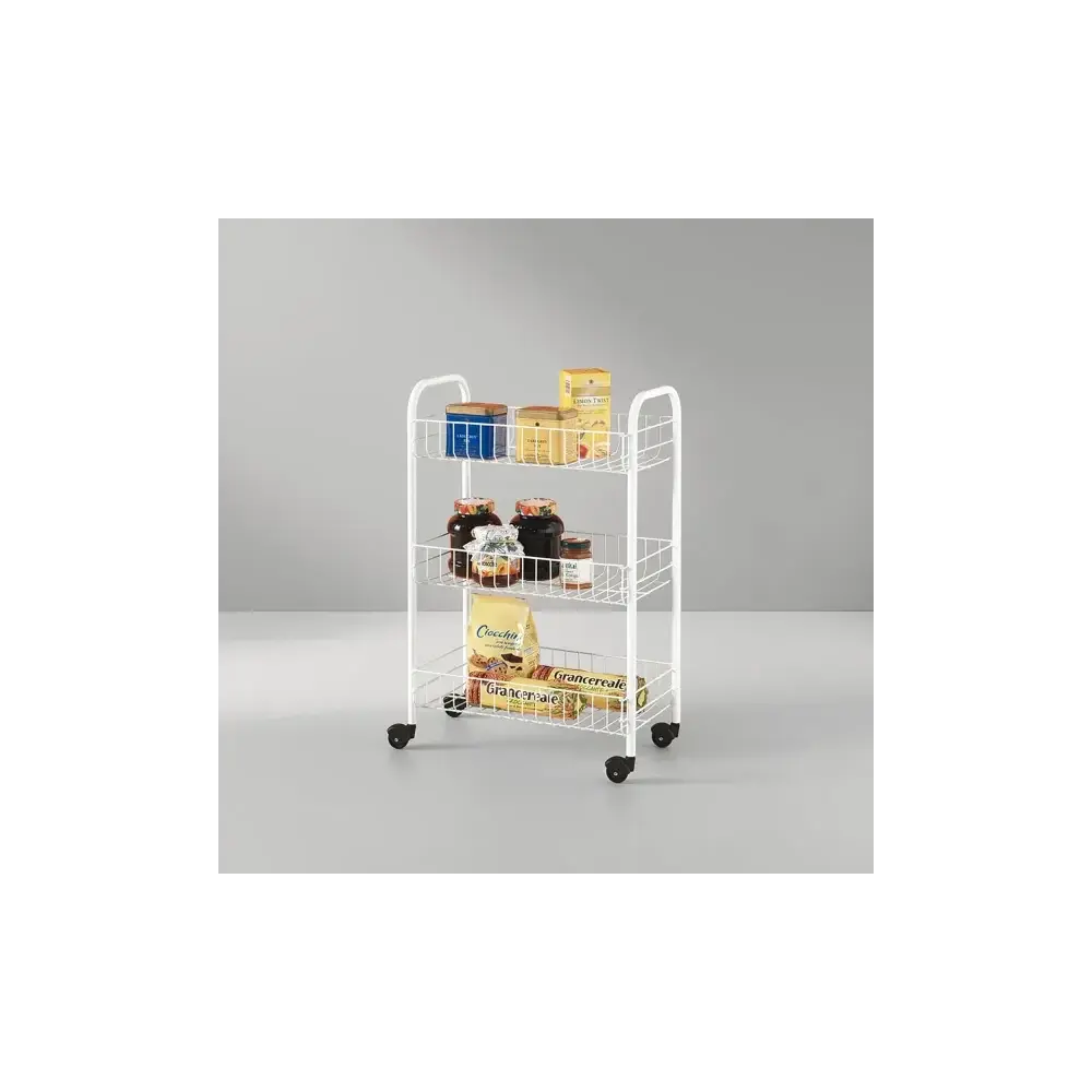 Scaffaletto Carrello 3 Piani con Ruote Siena Metaltex