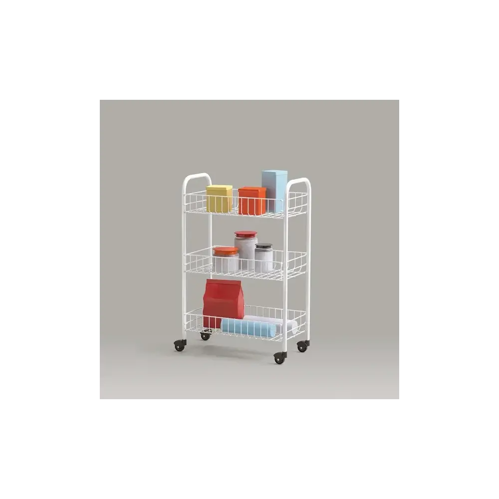 Scaffaletto Carrello 3 Piani con Ruote Siena Metaltex