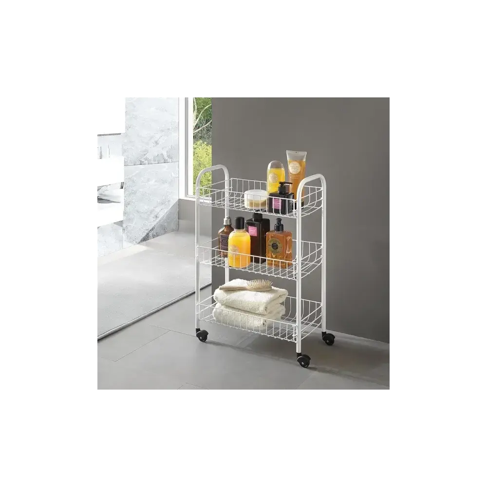 Scaffaletto Carrello 3 Piani con Ruote Siena Metaltex