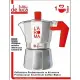 Caffettiera Moka L'Aroma 1 Tazza Alluminio Manico Rosso De Luca