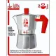 Caffettiera Moka L'Aroma 2 Tazze Alluminio Manico Rosso De Luca