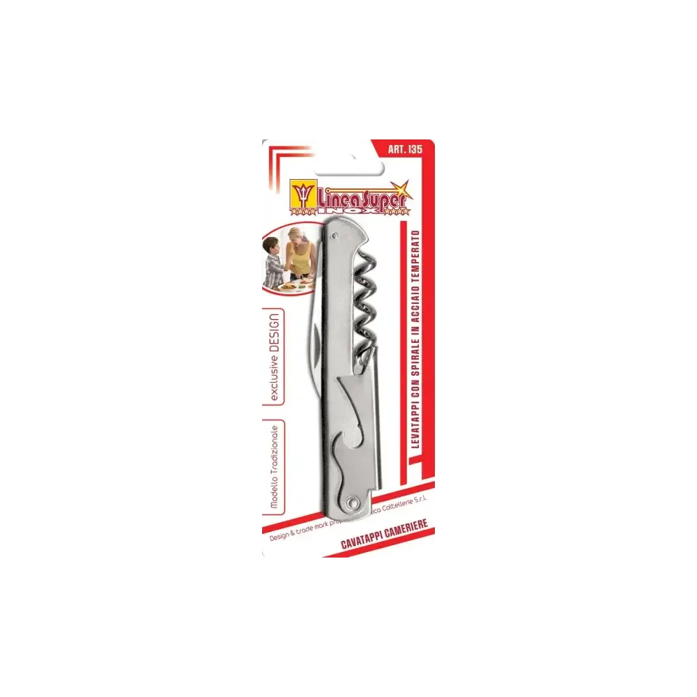 Levatappi Cavatappi da Cameriere in Acciaio Inox De Luca
