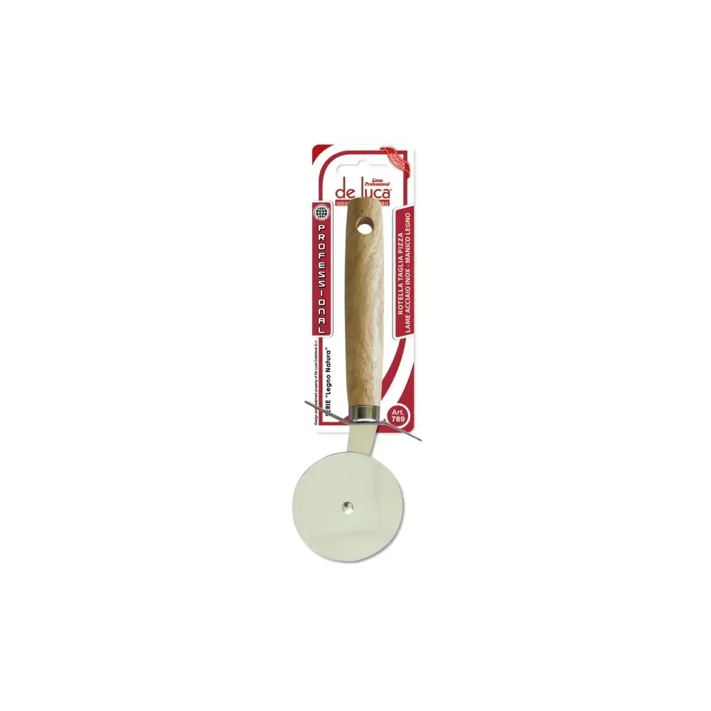 Rotella Tagliapizza Inox con Manico in Legno De Luca