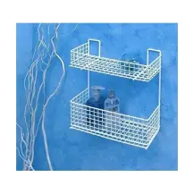 Mensola Bagno 2 Piani 30x10x28 cm Plastificata Bianca Filtex