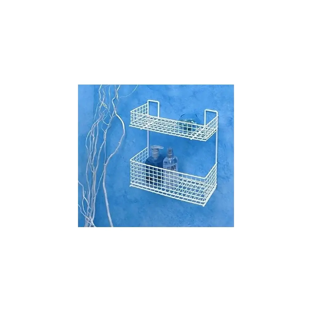 Mensola Bagno 2 Piani 30x10x28 cm Plastificata Bianca Filtex