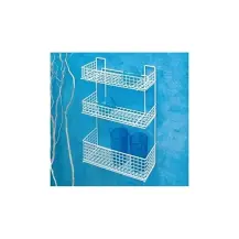 Mensola Rettangolare Bagno 3 Piani 30x10x50 cm Plastificata Filtex