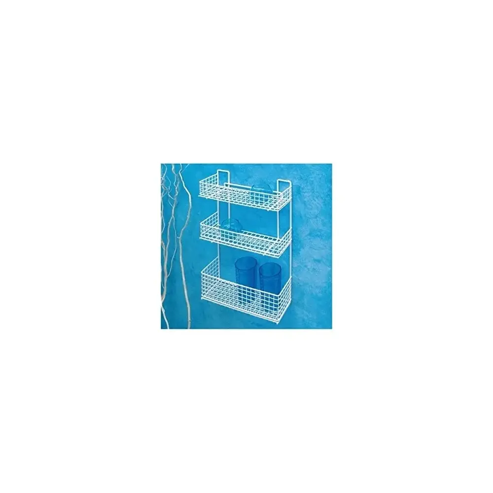 Mensola Rettangolare Bagno 3 Piani 30x10x50 cm Plastificata Filtex