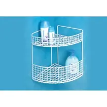 Angoliera Bagno 2 Piani 24x24x33 cm Plastificata Bianca Filtex
