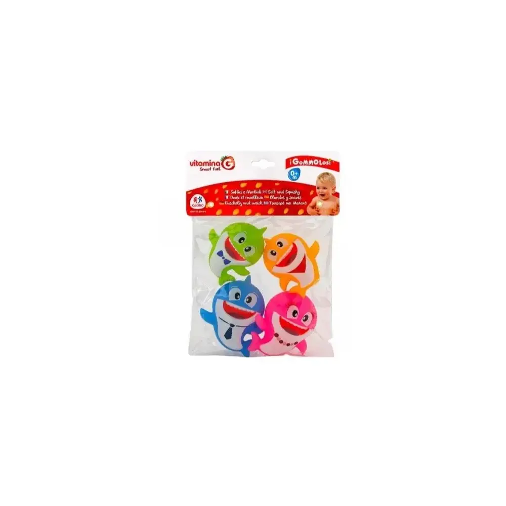 Gommolosi Squalo Confezione 4 Pezzi Giochi da Bagnetto Vitamina G