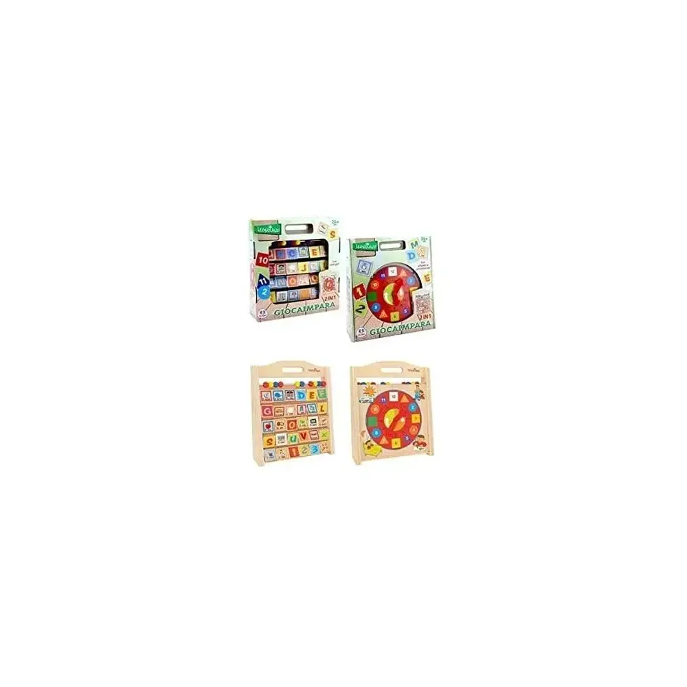 Alfabetiere in Legno con Orologio 2 in 1 Legnoland Globo