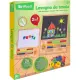 Lavagna in Legno 2 in 1 con Lettere Magnetiche e Pallottoliere Globo