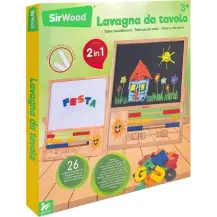 Lavagna in Legno 2 in 1 con Lettere Magnetiche e Pallottoliere Globo