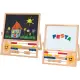 Lavagna in Legno 2 in 1 con Lettere Magnetiche e Pallottoliere Globo