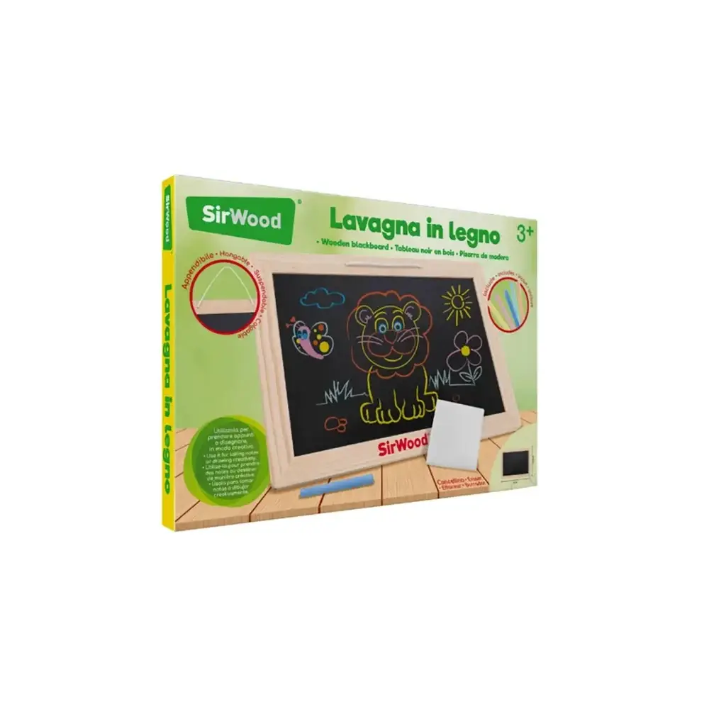 Lavagna in Legno 34x24 cm con Gessi e Laccio Legnoland Globo