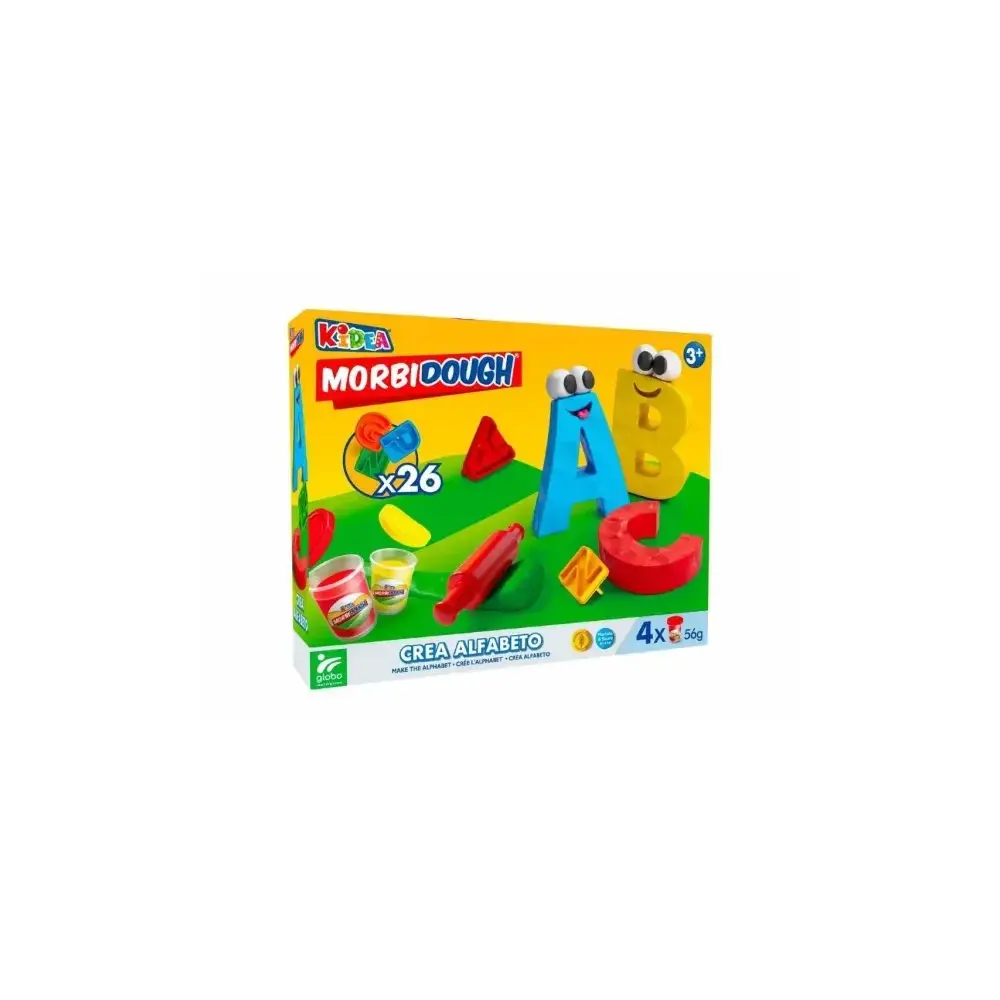 Crea Alfabeto Pasta da Modellare con 26 Lettere e 4 Vasetti Globo