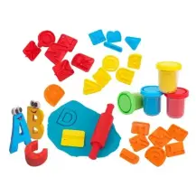 Crea Alfabeto Pasta da Modellare con 26 Lettere e 4 Vasetti Globo
