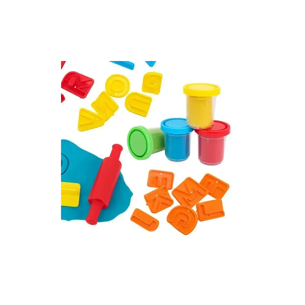 Crea Alfabeto Pasta da Modellare con 26 Lettere e 4 Vasetti Globo