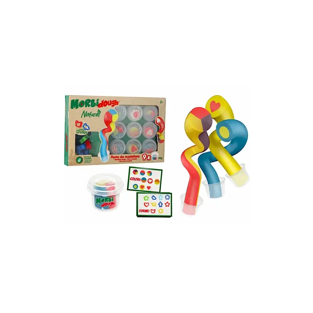 Morbidough Set 9 Barattoli 30 g con Formine Globo