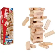 Patatrack Torre 54 Blocchetti in Legno Family Games Globo
