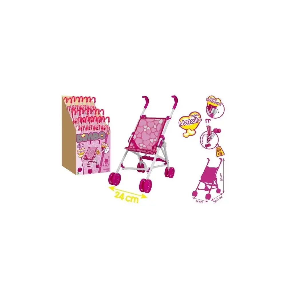 Passeggino per Bambole in Metallo 36x50x24 cm Globo