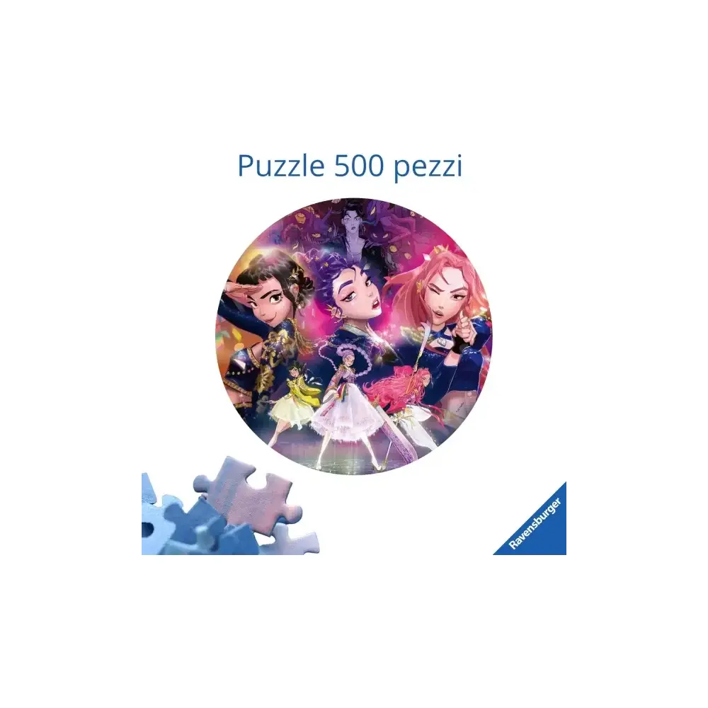 Puzzle 500 Pezzi KPop Demon Hunters Rotondo 52x52 Cm Ravensburger