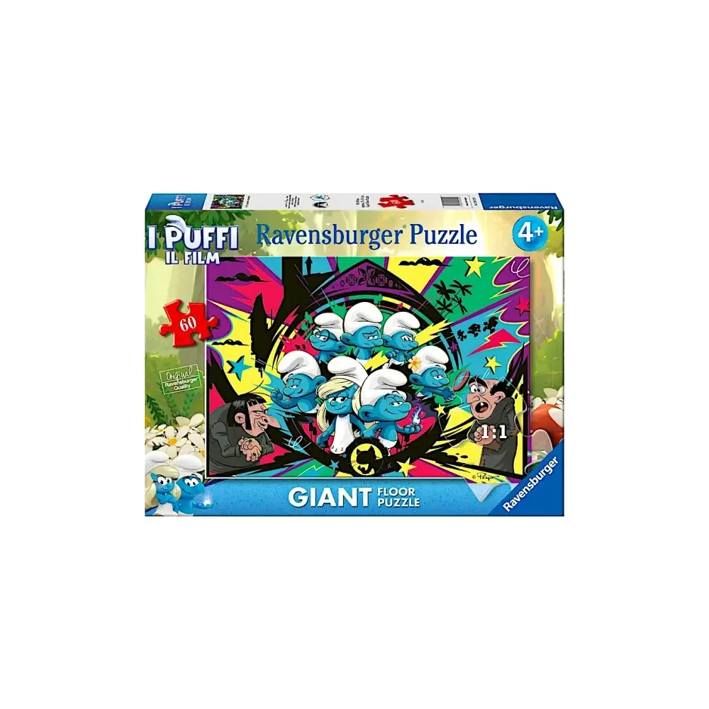 Puzzle Puffi Floor Puzzle Gigante da Pavimento 60 Pezzi Ravensburger