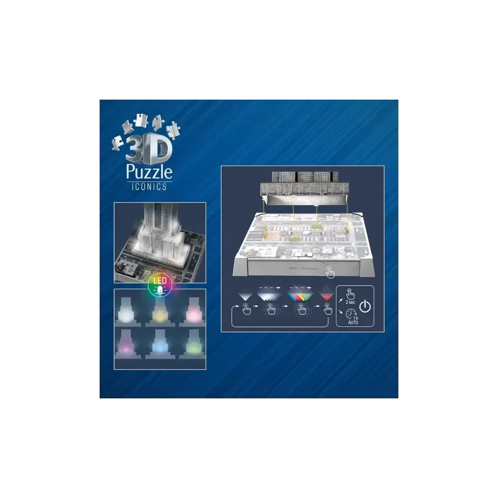 Puzzle 3D Empire State Building 241 Pezzi con LED Modello Ravensburger