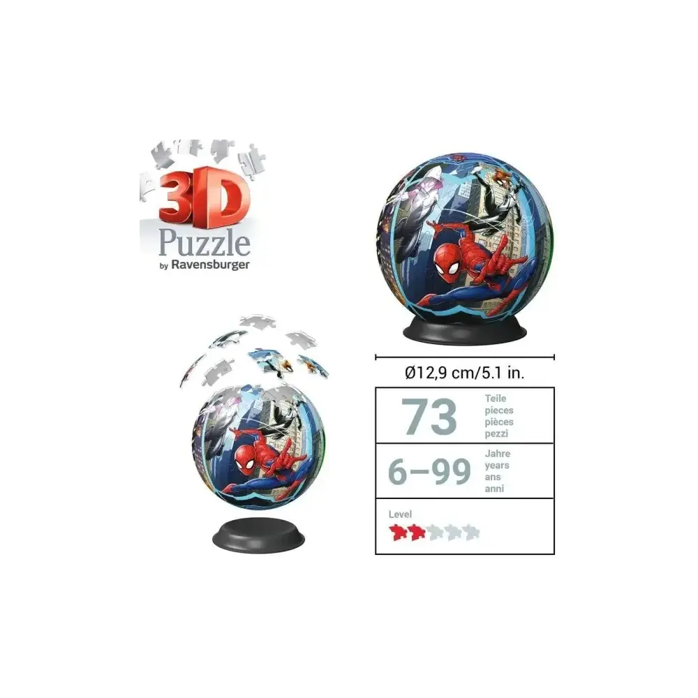 Puzzle 3D Ball Marvel Spider-Man 73 Pezzi Ravensburger