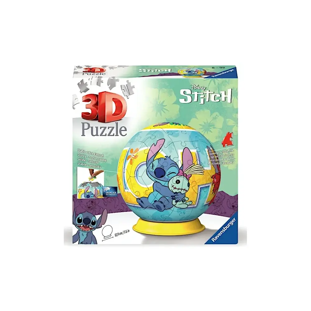 Puzzle 3D Sferico Disney Stitch 73 Pezzi Ravensburger